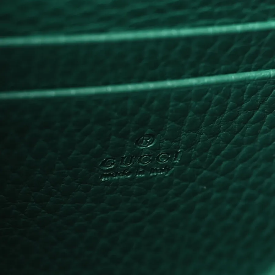 Gucci Mini Dionysus Chain Wallet Emerald Calfskin Leather Aged Silver Hardware