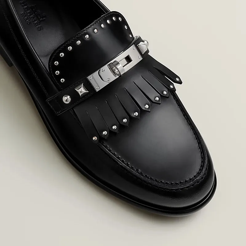 HERMES Destin Black Loafers