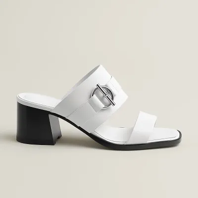 HERMES Kute Slippers High-heeled slippers white High Heels Sandal