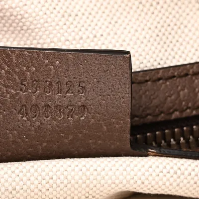 Gucci Small Web Ophidia Half Moon Hobo Brown GG Supreme Monogram Canvas Gold Hardware