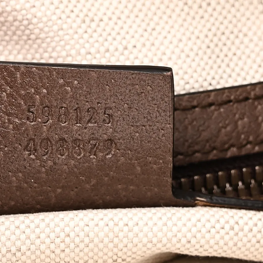 Gucci Small Web Ophidia Half Moon Hobo Brown GG Supreme Monogram Canvas Gold Hardware