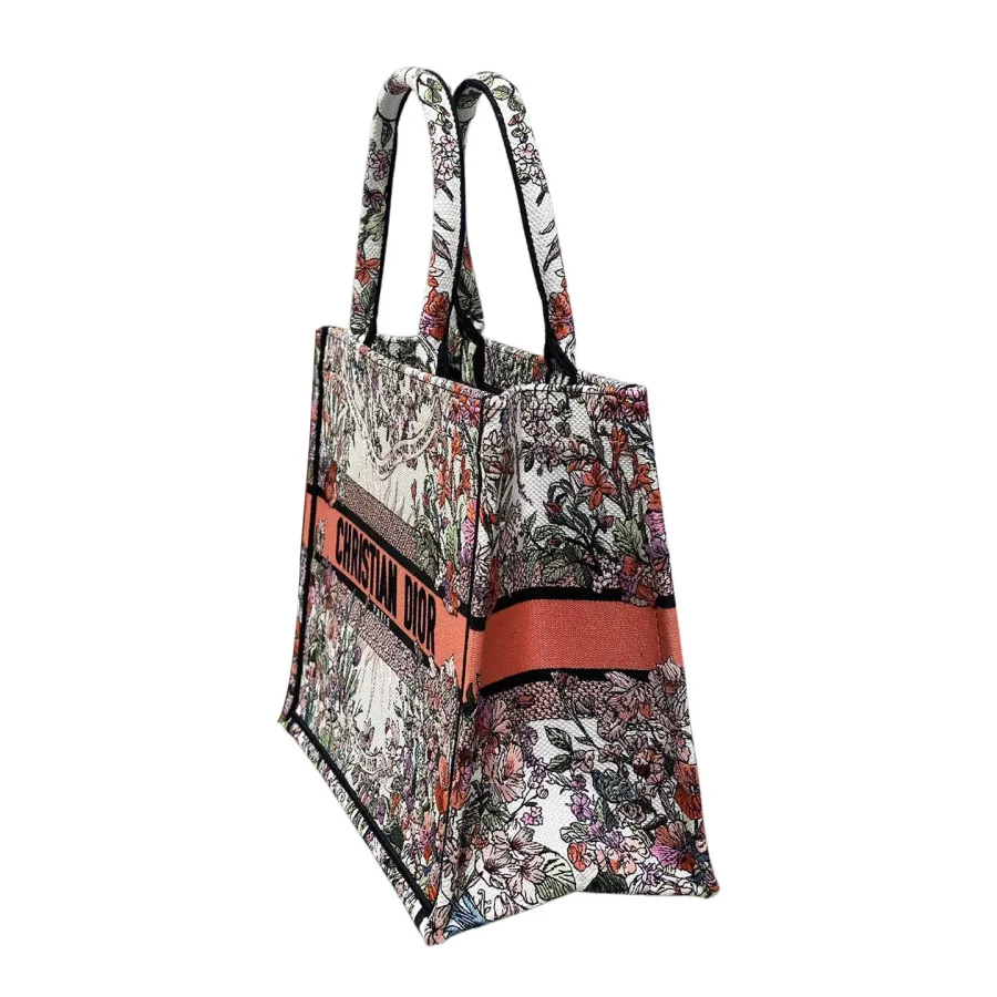 Dior Medium Dior Book Tote Ecru Multicolor 4 Saisons Printemps Soleil Embroidered Canvas