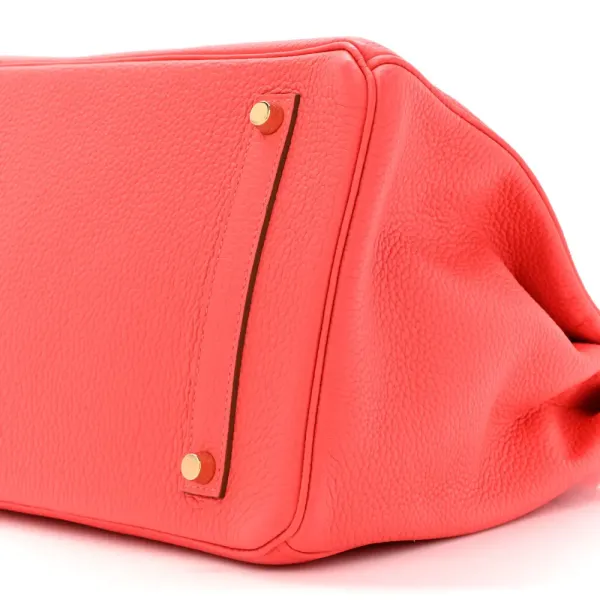 Hermès Birkin 35 Rose Jaipur Taurillon Clemence Leather Gold Hardware - Image 4