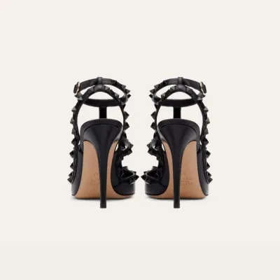 VALENTINO Rivet lace-up heels of the same color (heel height 10cm)