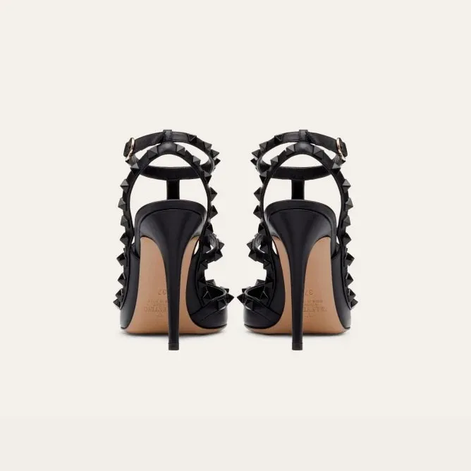 VALENTINO Rivet lace-up heels of the same color (heel height 10cm)