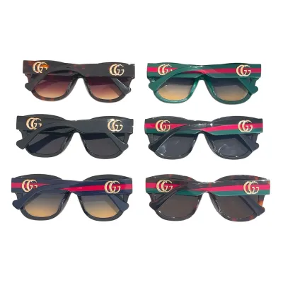 Gucci square frame glasses green/black/leopard/leopard green red/black green red/gradient blue color Size 54口18-145
