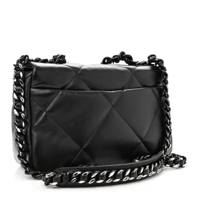 Chanel 19 Medium Flap Bag – Quilted Lambskin   Silver Hardware