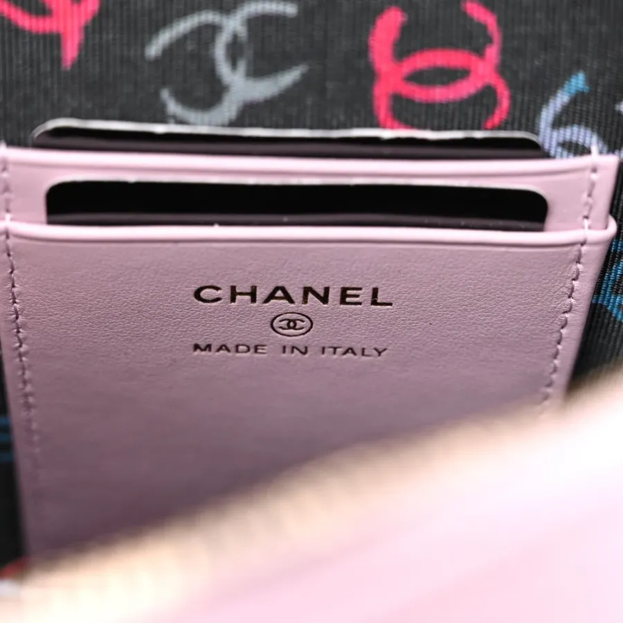 Chanel Classic Backpack Mini Light Purple Quilted Caviar Leather Gold Hardware