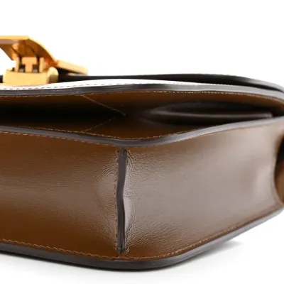 Celine Small Teen Classic Box Flap Bag Camel Box Calfskin Leather Gold Hardware