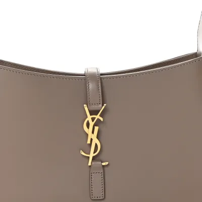 Saint Laurent Medium Le 5 À 7 Hobo Taupe Smooth Calfskin Leather Aged Gold Hardware