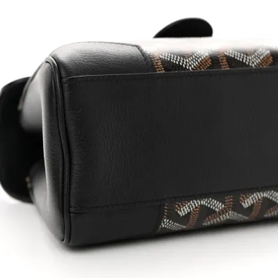 Goyard Mini Saigon Black Goyardine Canvas Silver Hardware