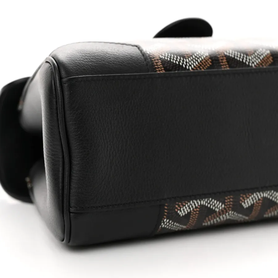 Goyard Mini Saigon Black Goyardine Canvas Silver Hardware