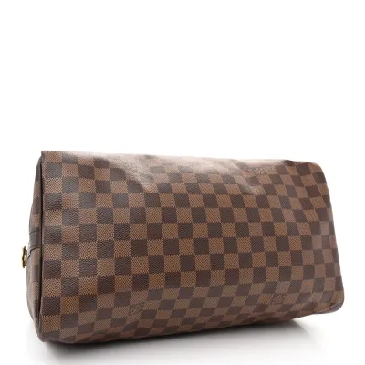 Louis Vuitton Speedy Bandouliere 35 Damier Ebene Canvas Gold Hardware