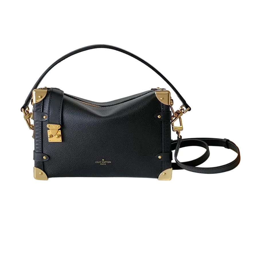 Louis Vuitton Side Trunk MM Black/Beige Calfskin Leather Gold/Silver/Black Hardware