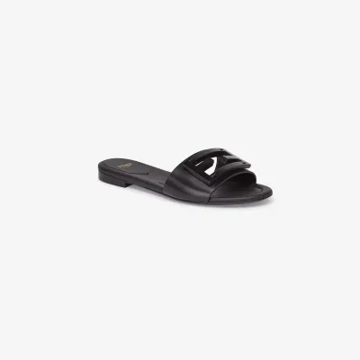 FENDI Black leather sandals slippers