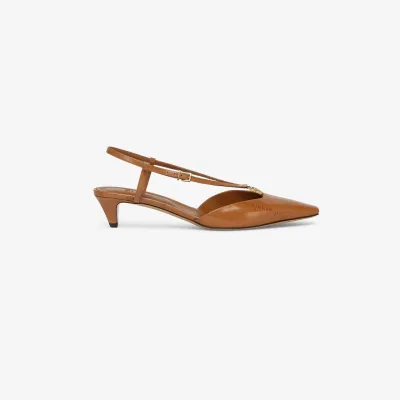 FENDI Beige eel skin low - heeled slingers