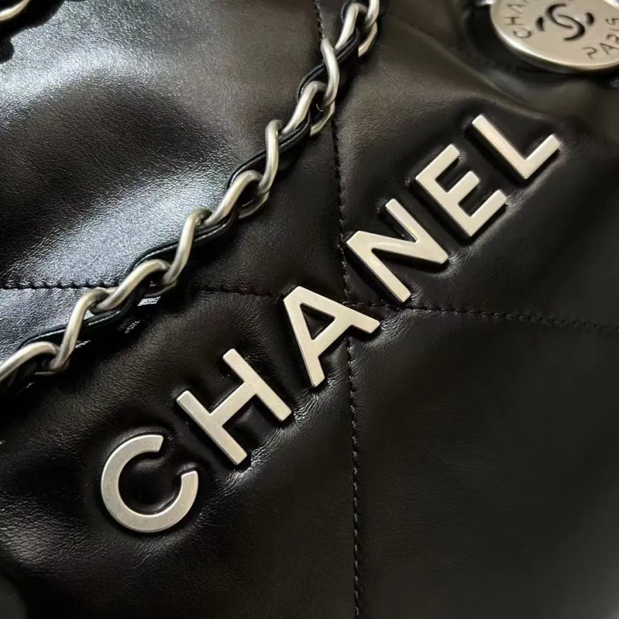 Chanel 22bags Black Black Buckle / Black Silver Buckle Shoulder Bags
