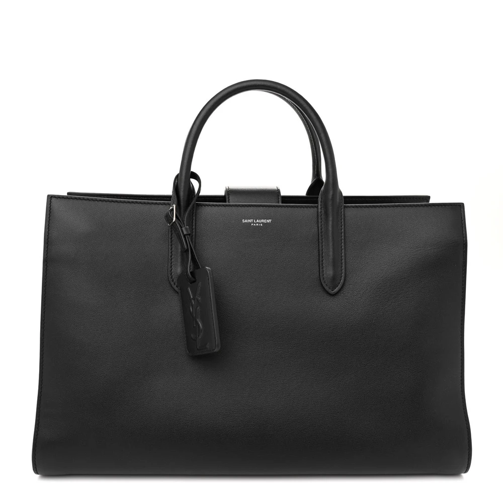 Saint Laurent Bolsa Grande Jane em Couro Bezerro Preto
