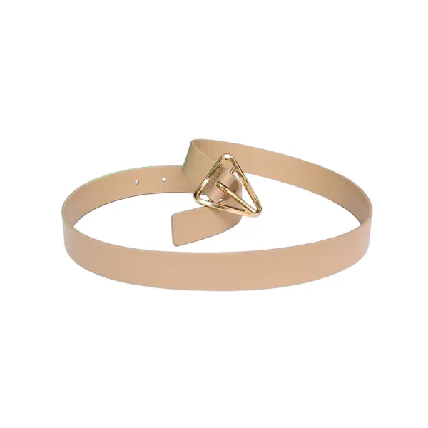 Bottega Veneta Women's Triangle Buckle In Black/White/Beige Calfskin With Gold/Silver Hardware 25mm - Image 10