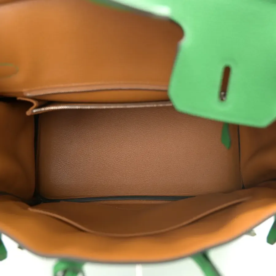 Hermès Verso Birkin 25 Bambou/Caramel Togo Leather Palladium Hardware