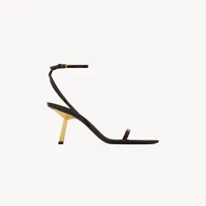 Yves Saint Laurent Black patent leather stiletto sandals