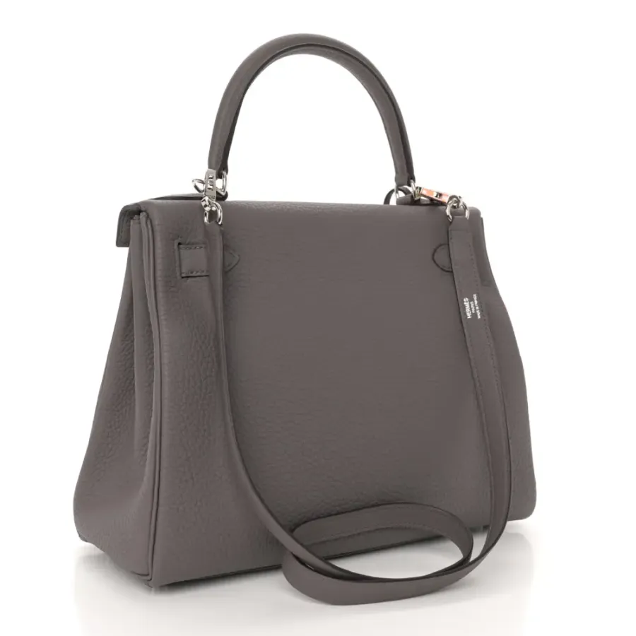 Hermès Kelly Retourne 28 Etain Togo Leather Palladium Hardware