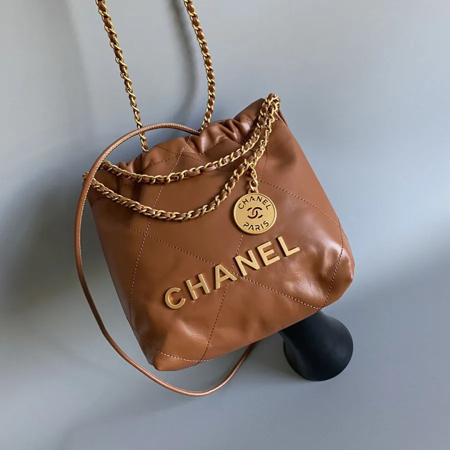 Chanel 22bags Brown / Yellow Shoulder Bags