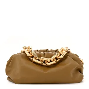 Bottega Veneta Medium Intrecciato The Pouch Chain Bag Cammello Calfskin Leather Gold Hardware
