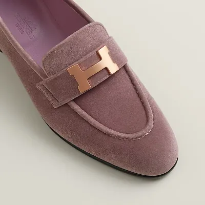 HERMES Paris Purple Loafers
