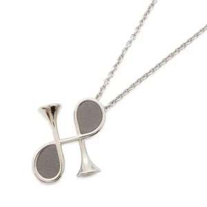 HERMES Col H Necklace Gray