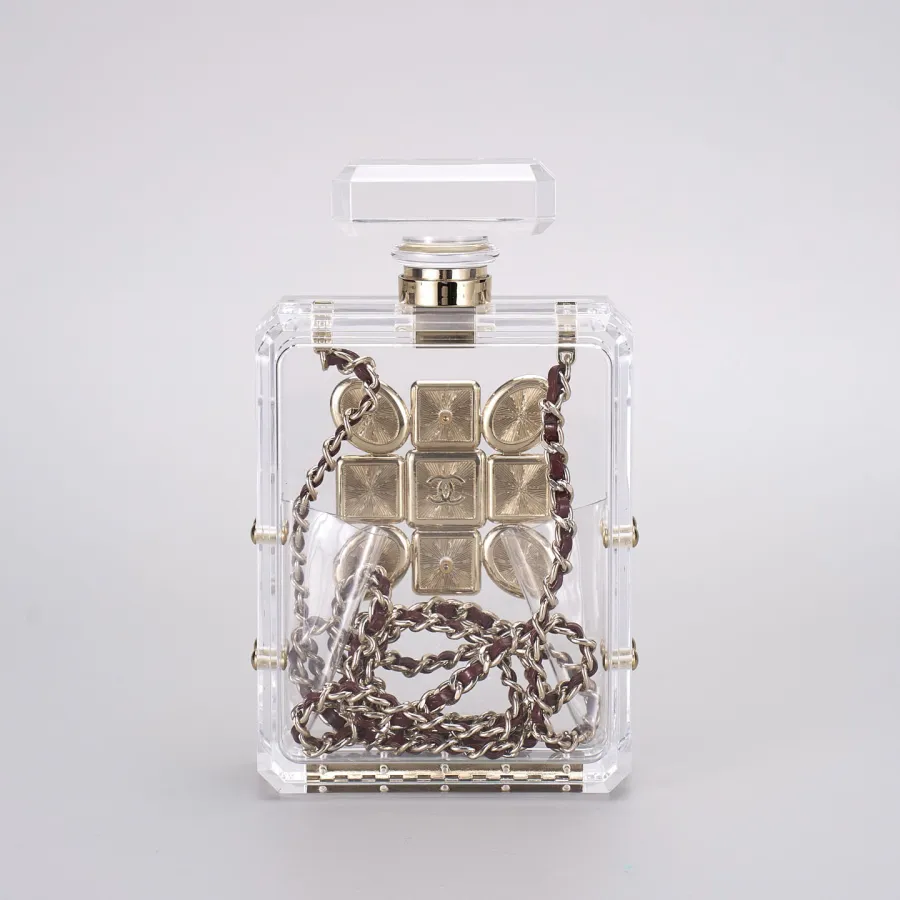 Chanel Transparent acrylic perfume bottle crossbody bag