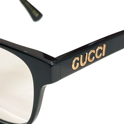 Gucci Wayfarer glasses black/leopard/brown/pale orange color transparent lens Size 52口18-145
