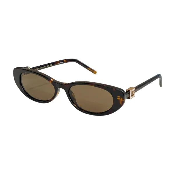 Gucci Oval glasses black silver/leopard gold color Size 52口17-140 - Image 4
