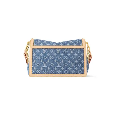 Louis Vuitton Dauphine Soft GM Denim Blue Gold Hardware