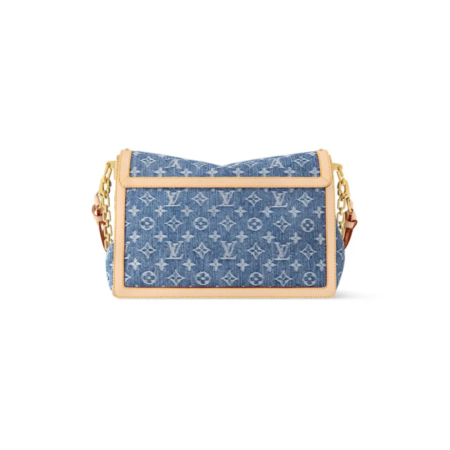 Louis Vuitton Dauphine Soft GM Denim Blue Gold Hardware