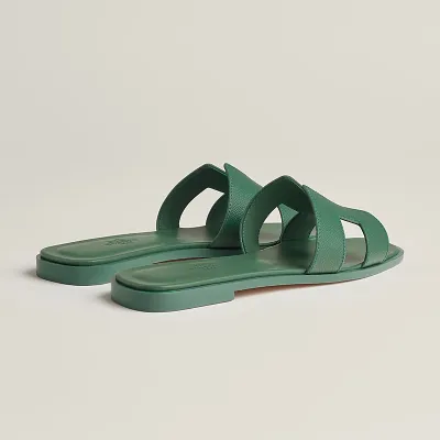 HERMES Oran Green Slippers