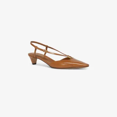 FENDI Beige eel skin low - heeled slingers