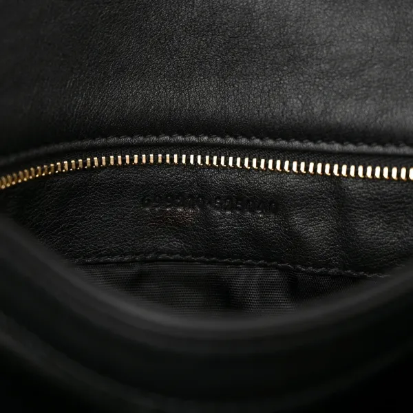 Gucci Medium Web Blondie Shoulder Flap Bag Black Roxy Calfskin Leather Gold Hardware - Image 8