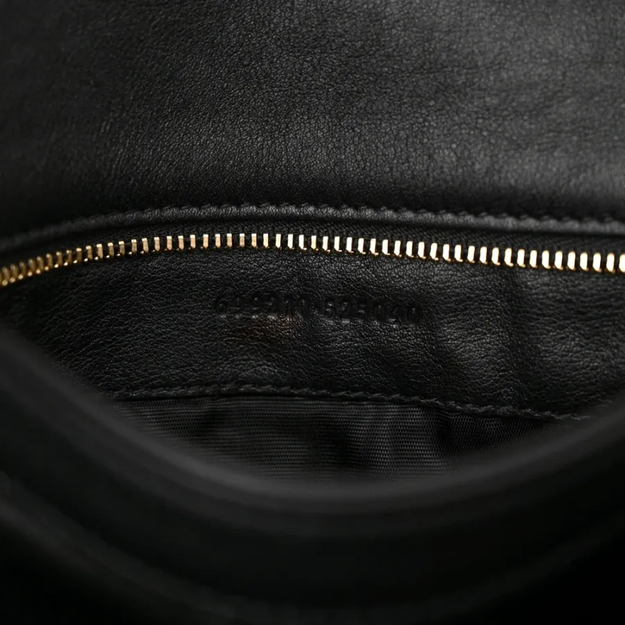 Gucci Medium Web Blondie Shoulder Flap Bag Black Roxy Calfskin Leather Gold Hardware