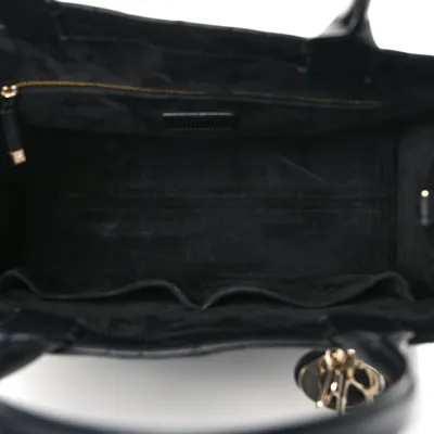 Dior Medium Book Tote Black Macrocannage Calfskin Leather Gold Hardware