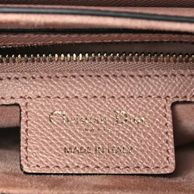 Dior Medium Saddle Bag Fard Grained Calfskin Leather Gold Hardware