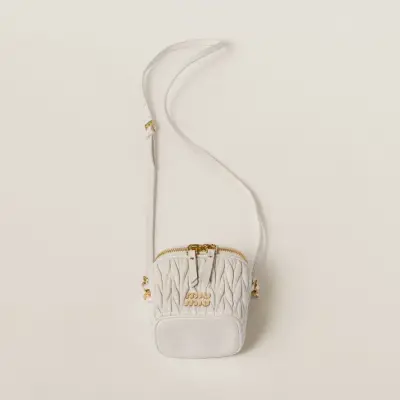 Miu Miu Quilted Lambskin Leather white Bucket Bags