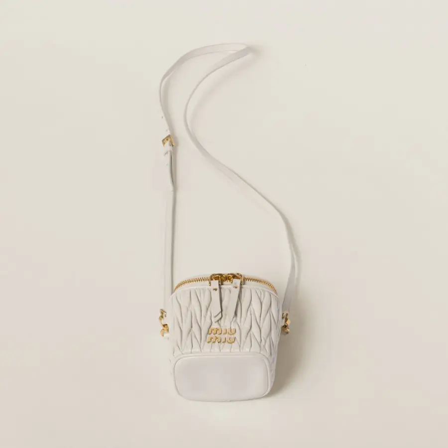Miu Miu Quilted Lambskin Leather white Bucket Bags