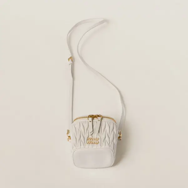 Miu Miu Quilted Lambskin Leather white Bucket Bags - Image 5