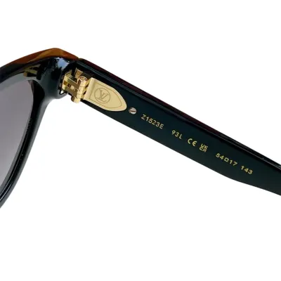 Louis Vuitton square frame glasses black/black gold/leopard/leopard brown color Size 54-17-143