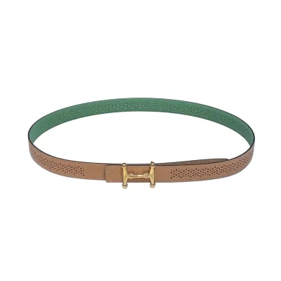 Hermès Women' s Rivage H Buckle Belt In Blue/Red/Orange/Black/Brown/Orange/Beige/Etoupe Calfskin With Gold/Silver Hardware 24mm