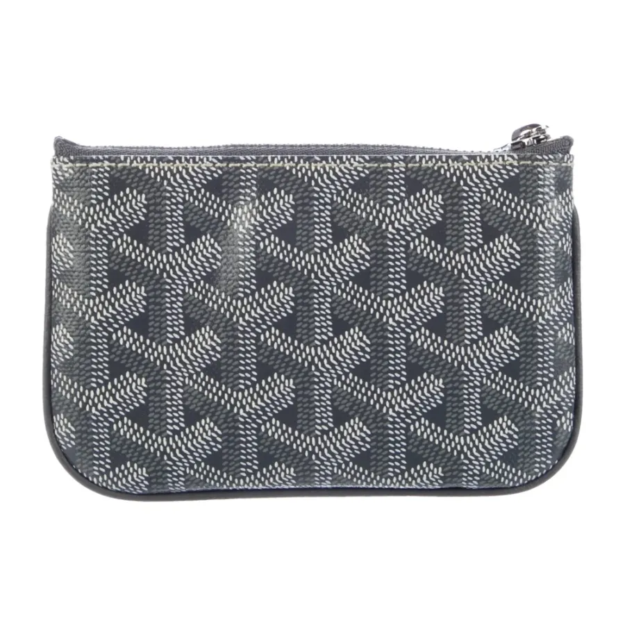 Goyard Small Pouch Grey Printed Goyardine Canvas Silver Hardware