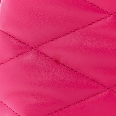 Saint Laurent Medium Le 57 Shoulder Bag Lipstick Fuchsia Diamond Quilted Lambskin Leather Aged Gold Hardware