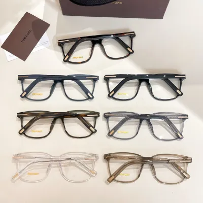 Tom Ford square frame glasses blue/grey/leopard/transparent/tawny/green color Size 55口18-140