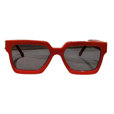 Louis Vuitton square frame glasses red/blue/pink/black/camouflage/tawny/yellow/brat check/black gold/black silver/all black/floral print color Size 58口19-140